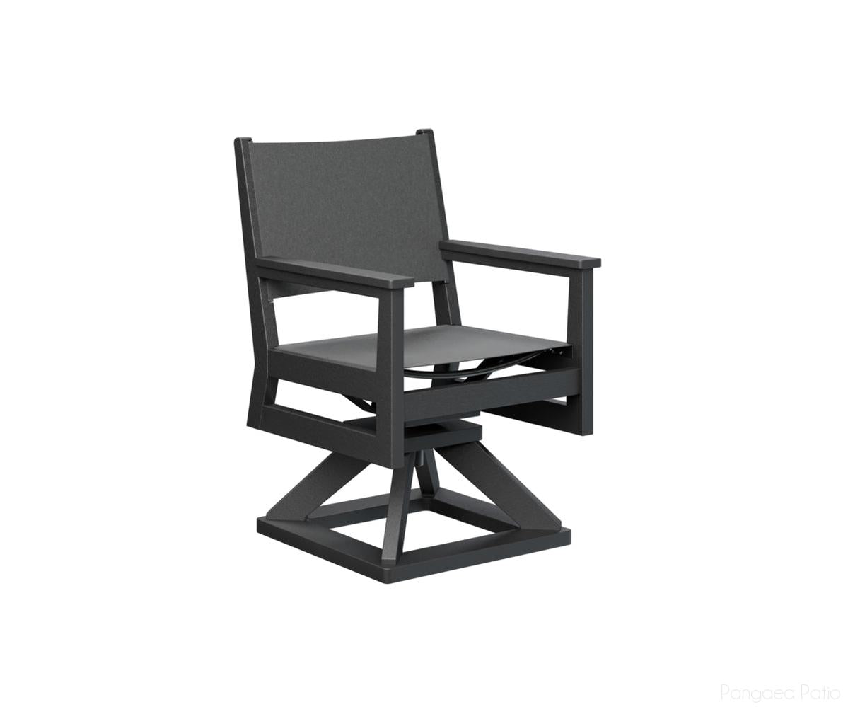 BGMHSSD2235B-Berlin Gardens-Mayhew Sling Swivel Rocker Dining Chair-Black BG-Pangaea Patio