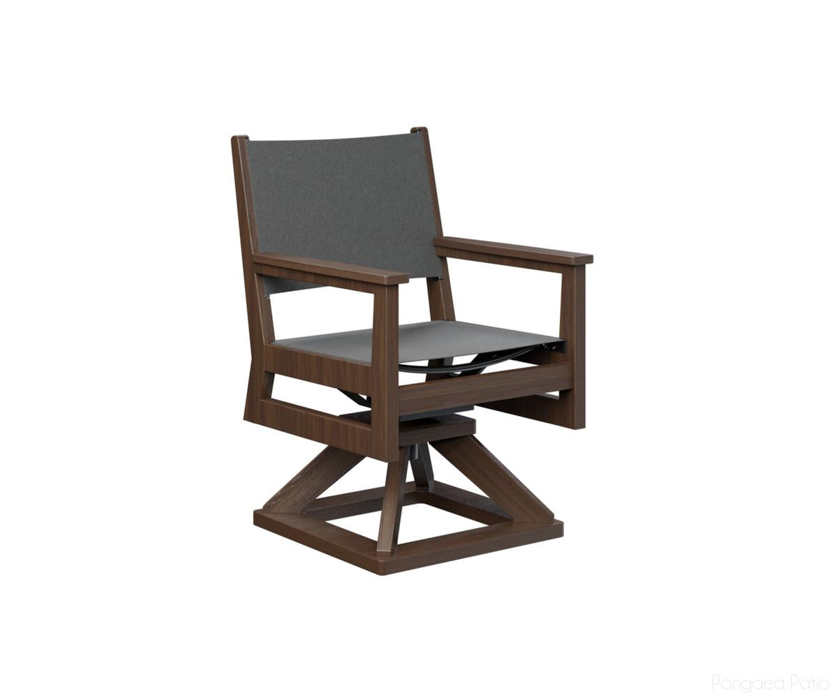 BGMHSSD2235BW-Berlin Gardens-Mayhew Sling Swivel Rocker Dining Chair-Brazilian Walnut BG-Pangaea Patio