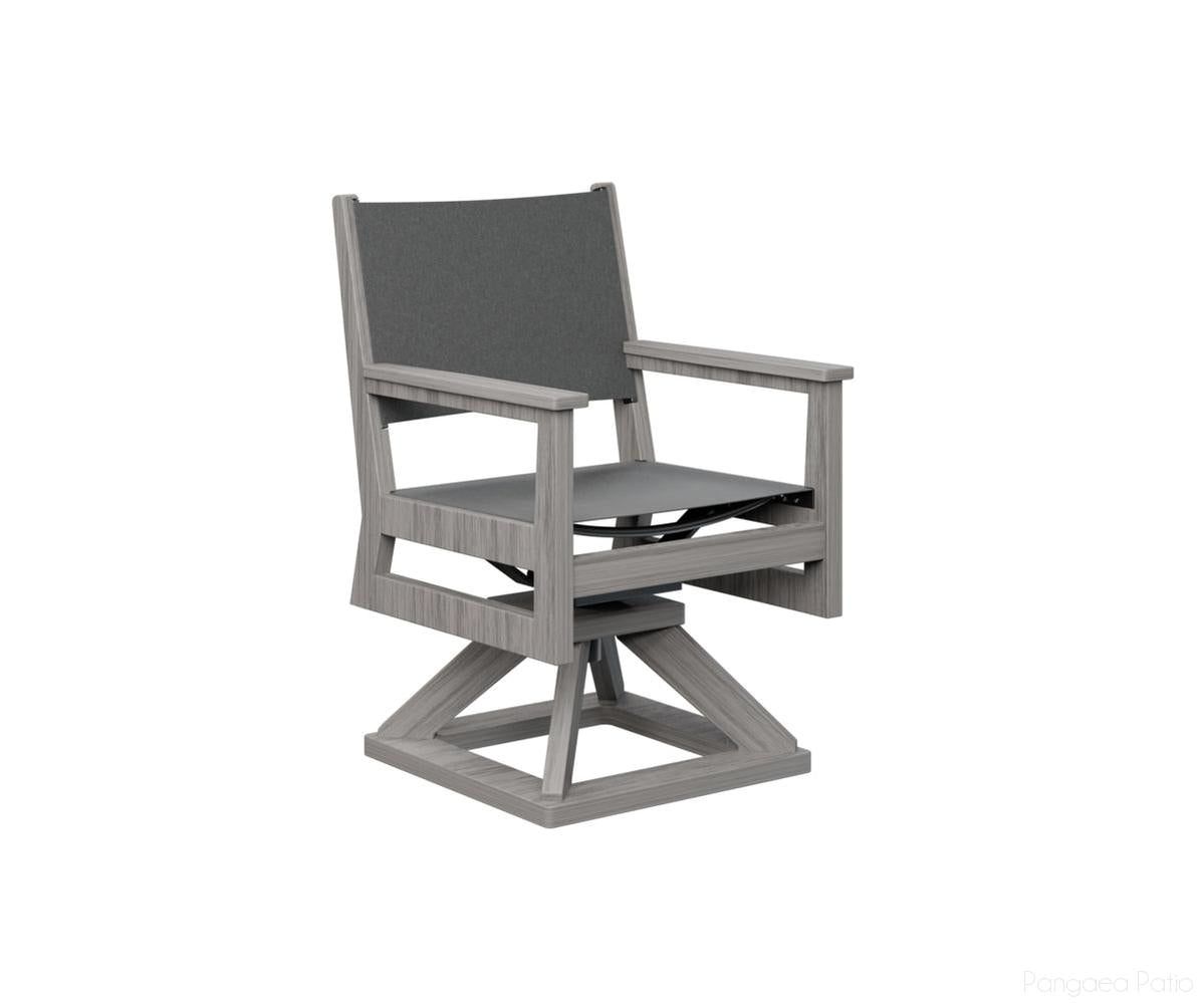 BGMHSSD2235DG-Berlin Gardens-Mayhew Sling Swivel Rocker Dining Chair-Driftwood Gray BG-Pangaea Patio