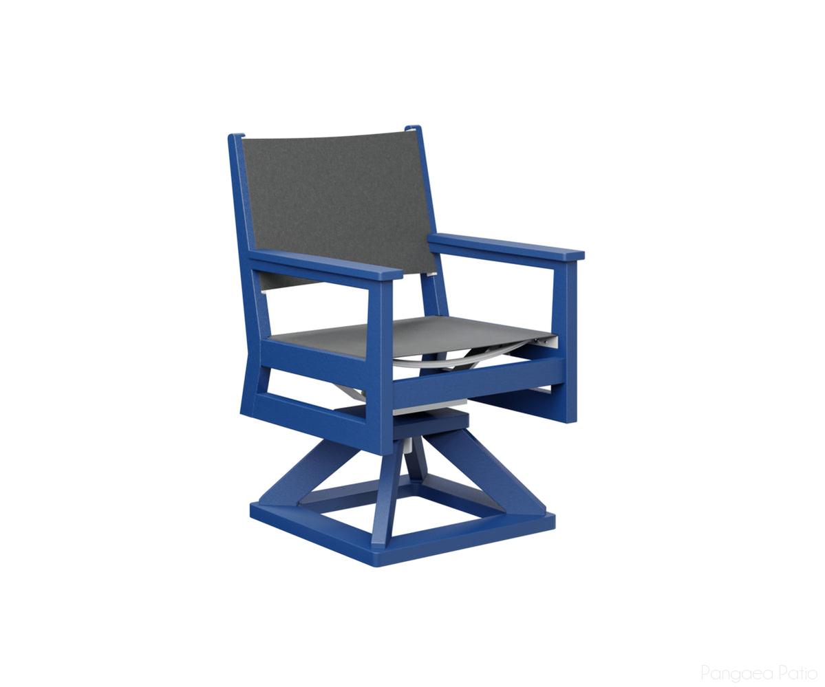 BGMHSSD2235PB-Berlin Gardens-Mayhew Sling Swivel Rocker Dining Chair-Pacific Blue BG-Pangaea Patio