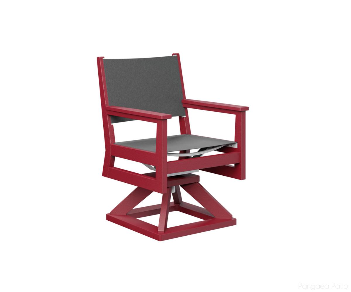 BGMHSSD2235SR-Berlin Gardens-Mayhew Sling Swivel Rocker Dining Chair-Scarlet Red BG-Pangaea Patio
