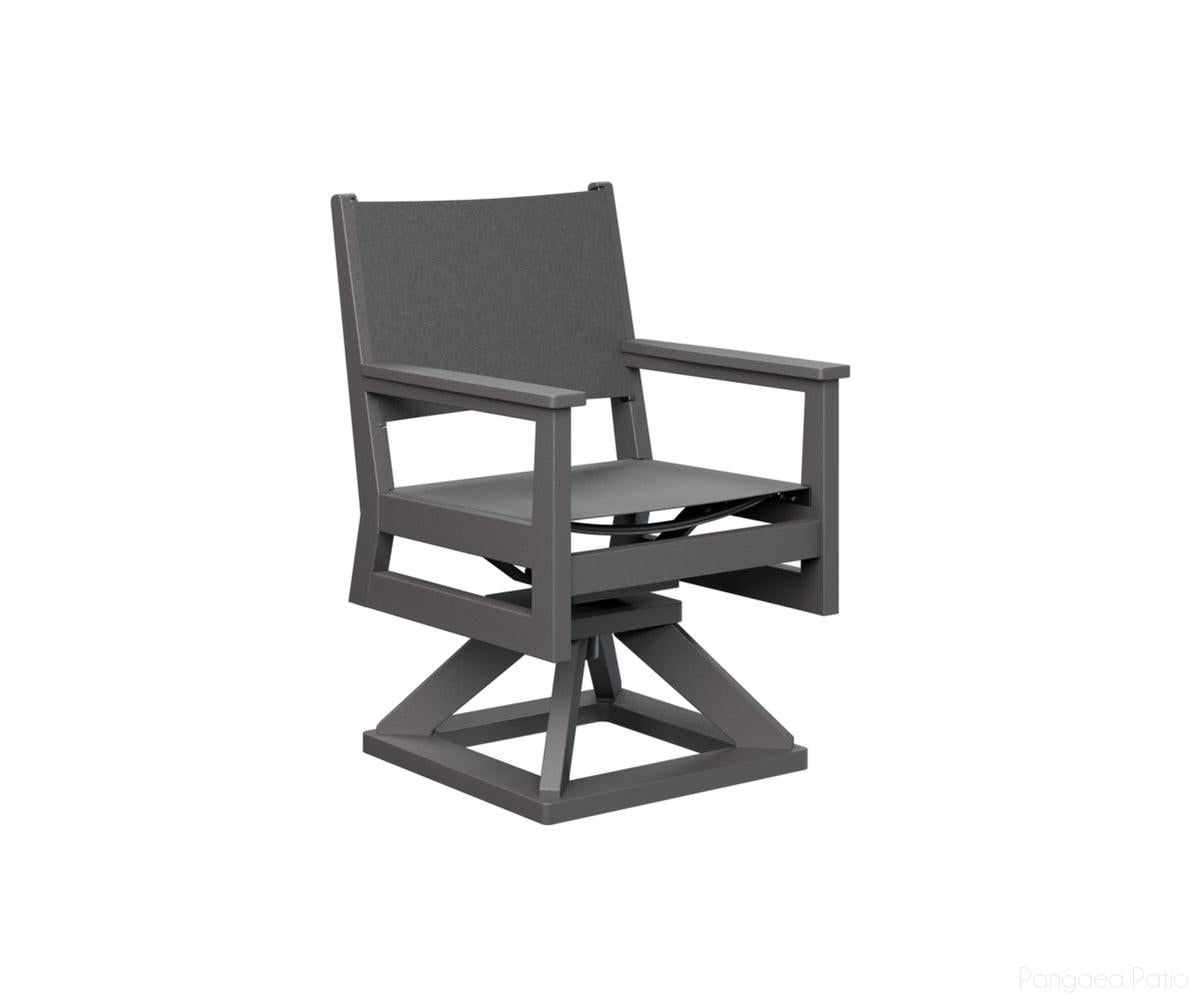 BGMHSSD2235SG-Berlin Gardens-Mayhew Sling Swivel Rocker Dining Chair-Smoke Gray BG-Pangaea Patio