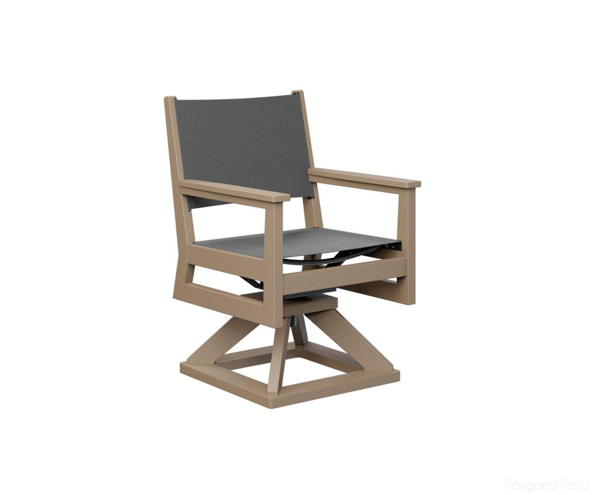 BGMHSSD2235WW-Berlin Gardens-Mayhew Sling Swivel Rocker Dining Chair-Weatherwood BG-Pangaea Patio