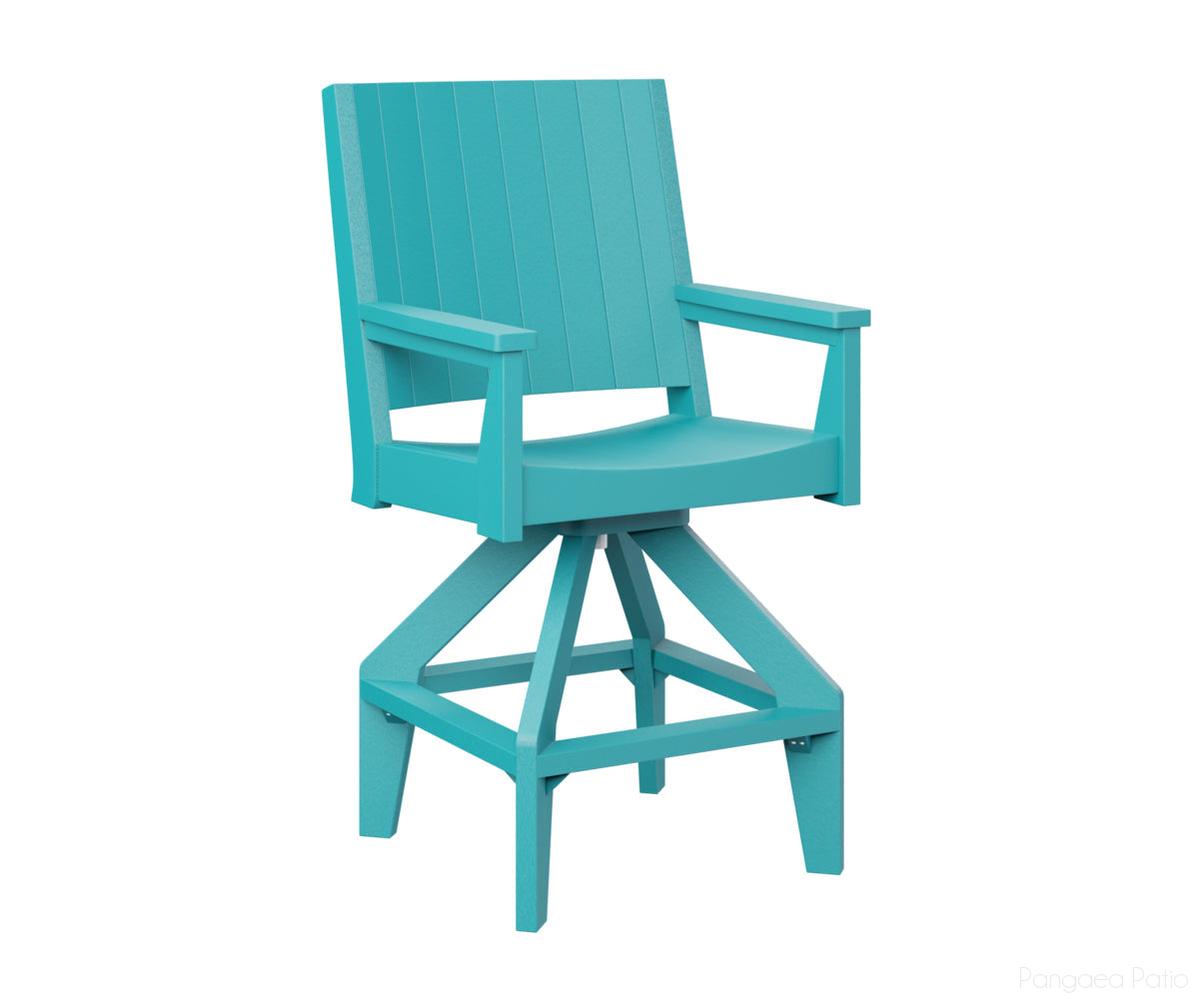 BGMHCSB2647AB-Berlin Gardens-Mayhew Swivel Bar Chair-Aruba Blue BG-Pangaea Patio