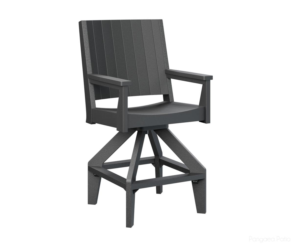 BGMHCSB2647B-Berlin Gardens-Mayhew Swivel Bar Chair-Black BG-Pangaea Patio