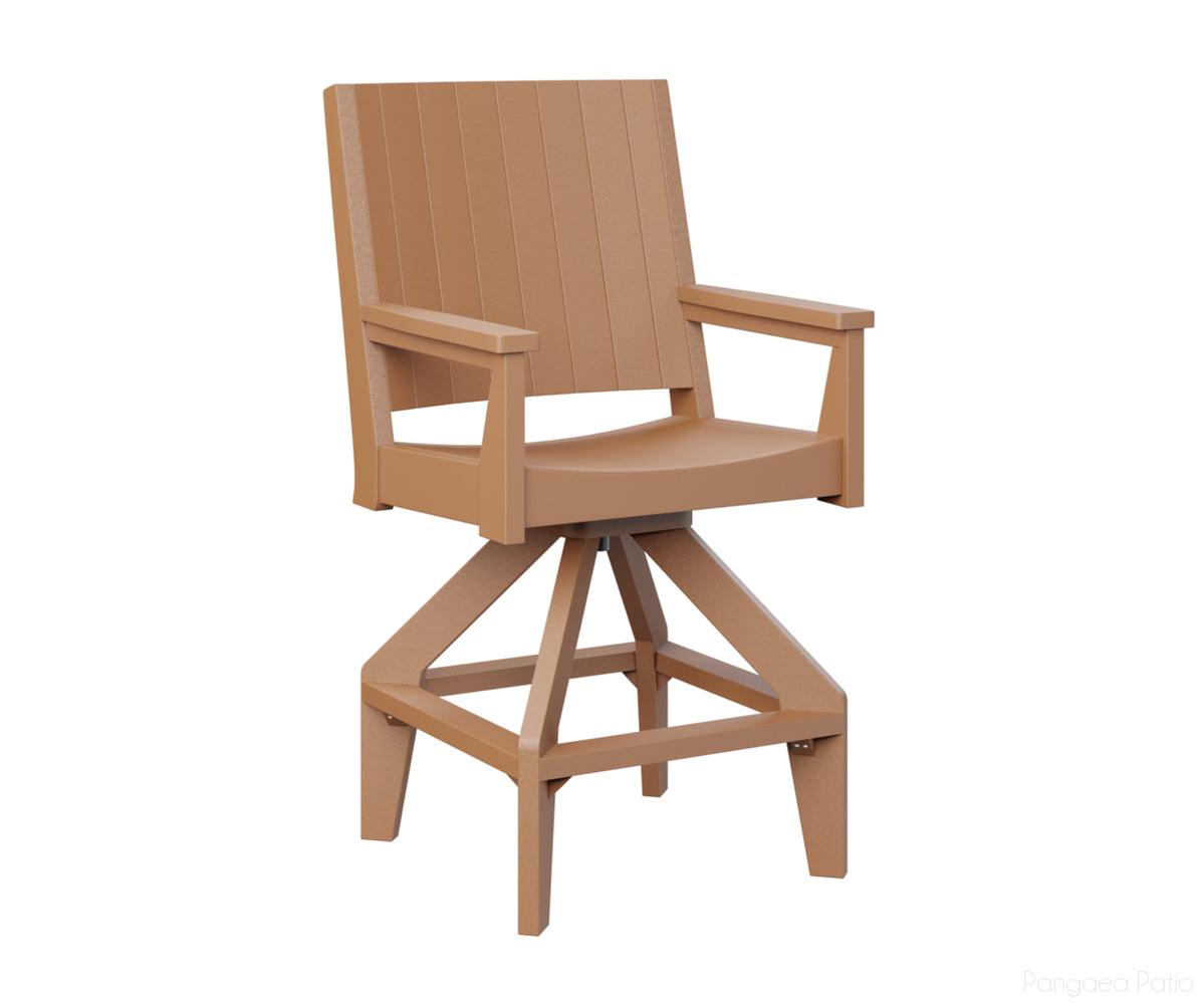 BGMHCSB2647C-Berlin Gardens-Mayhew Swivel Bar Chair-Cedar BG-Pangaea Patio