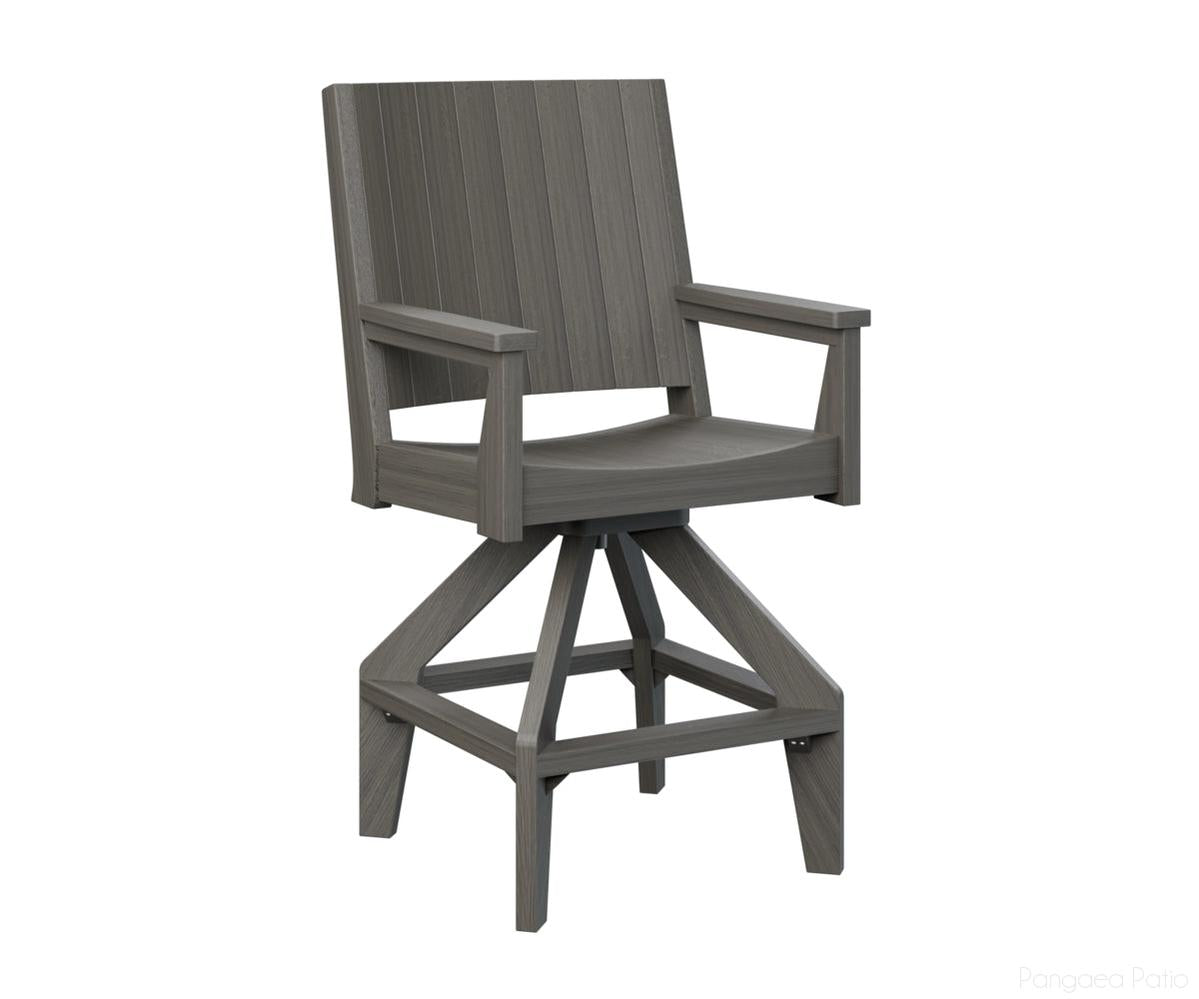 BGMHCSB2647CG-Berlin Gardens-Mayhew Swivel Bar Chair-Coastal Gray BG-Pangaea Patio