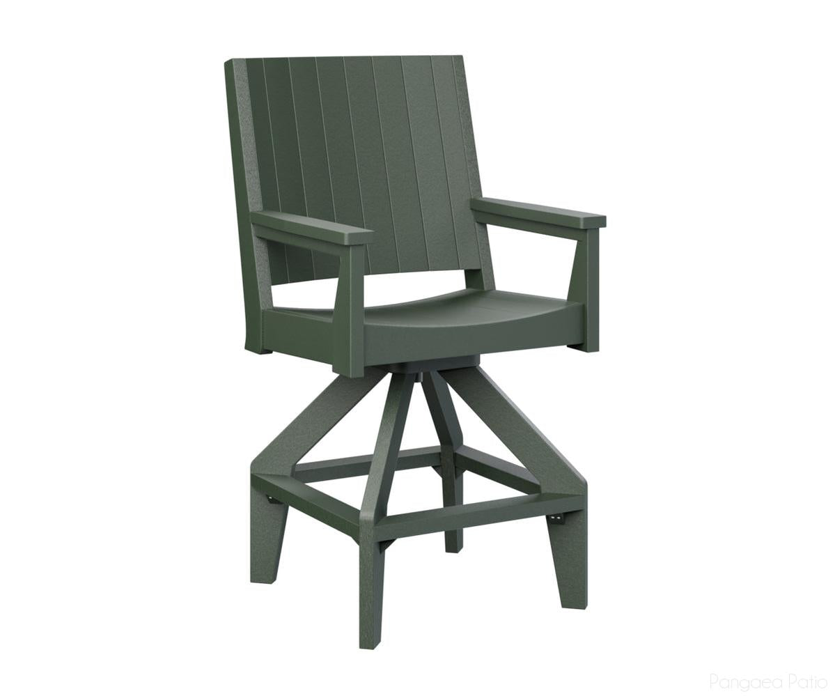 BGMHCSB2647G-Berlin Gardens-Mayhew Swivel Bar Chair-Green BG-Pangaea Patio