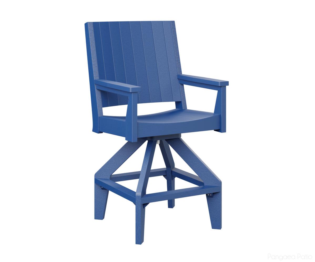 BGMHCSB2647PB-Berlin Gardens-Mayhew Swivel Bar Chair-Pacific Blue BG-Pangaea Patio