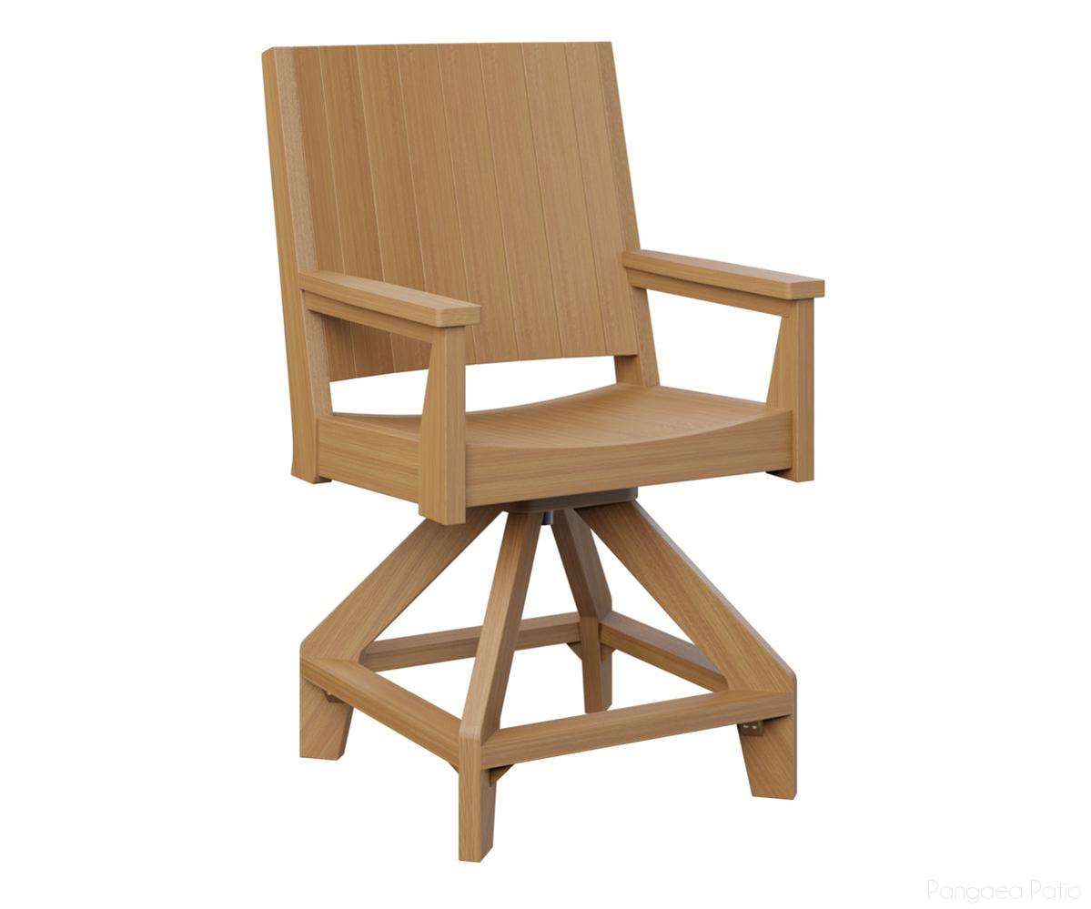 BGMHCSC2644NT-Berlin Gardens-Mayhew Swivel Counter Chair-Natural Teak BG-Pangaea Patio