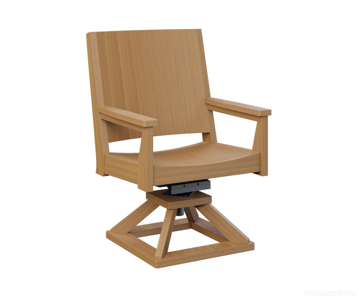 BGMHCSD2638NT-Berlin Gardens-Mayhew Swivel Rocker Dining Chair-Natural Teak BG-Pangaea Patio
