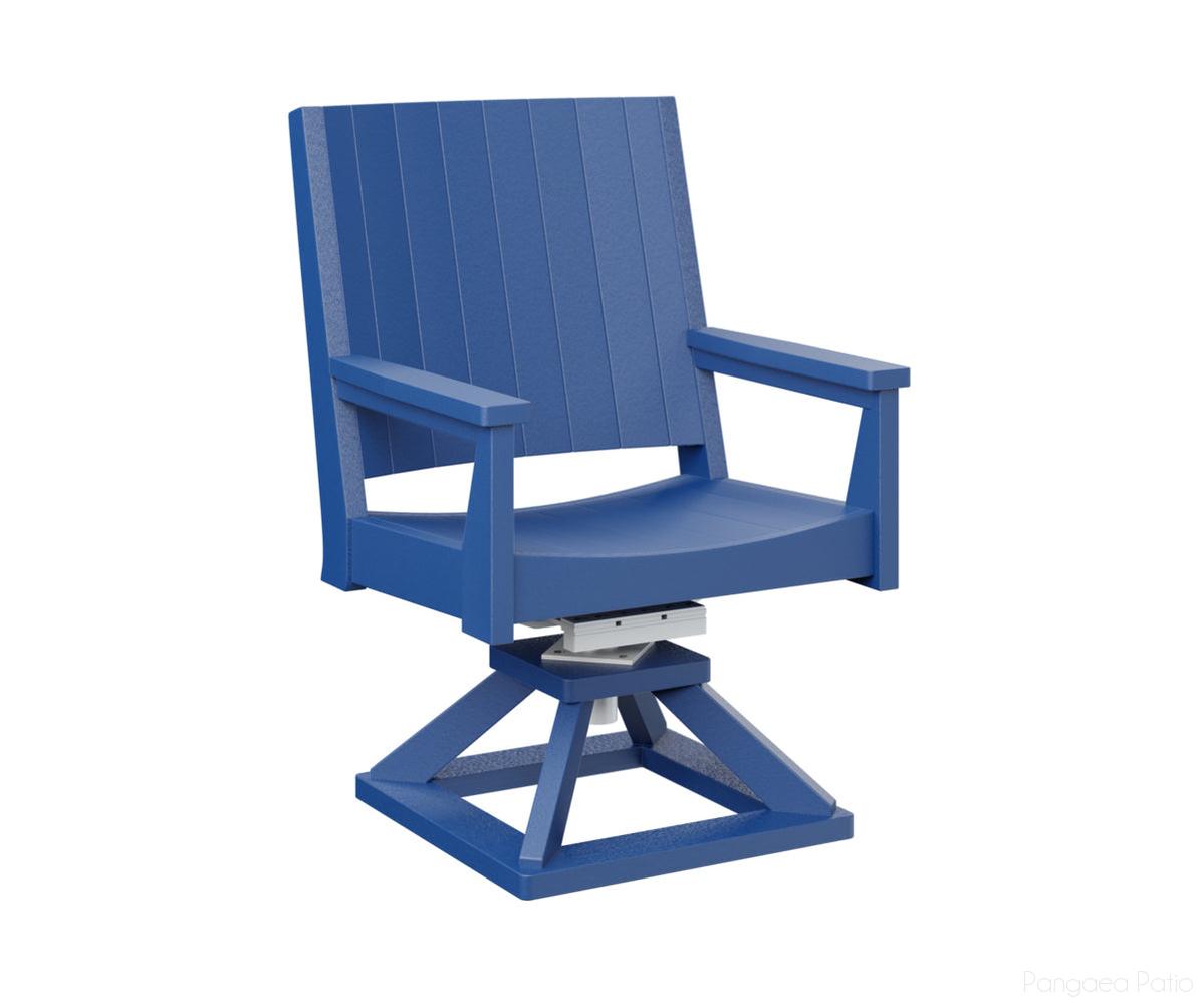BGMHCSD2638PB-Berlin Gardens-Mayhew Swivel Rocker Dining Chair-Pacific Blue BG-Pangaea Patio