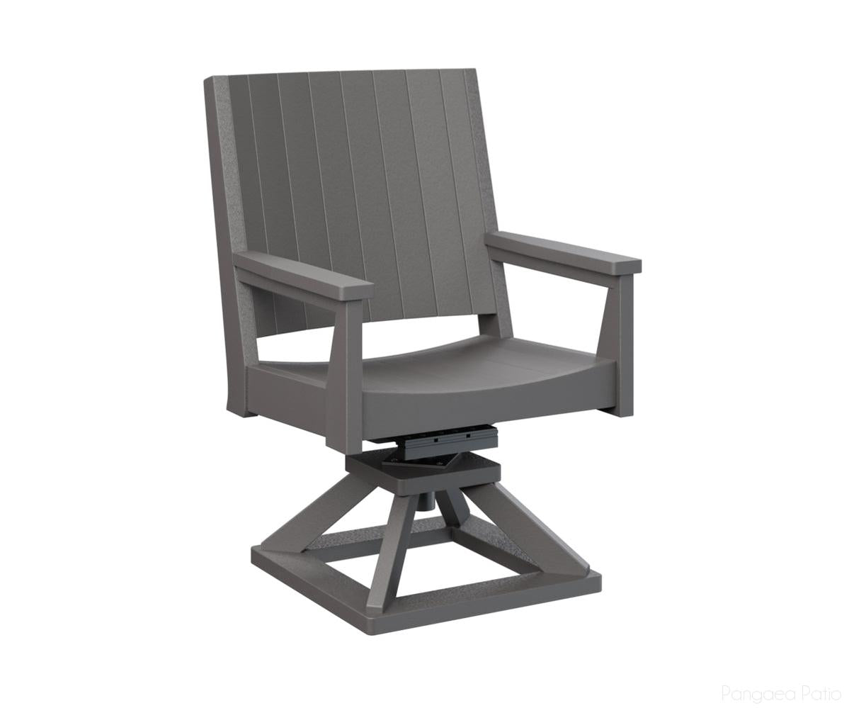 BGMHCSD2638SG-Berlin Gardens-Mayhew Swivel Rocker Dining Chair-Smoke Gray BG-Pangaea Patio