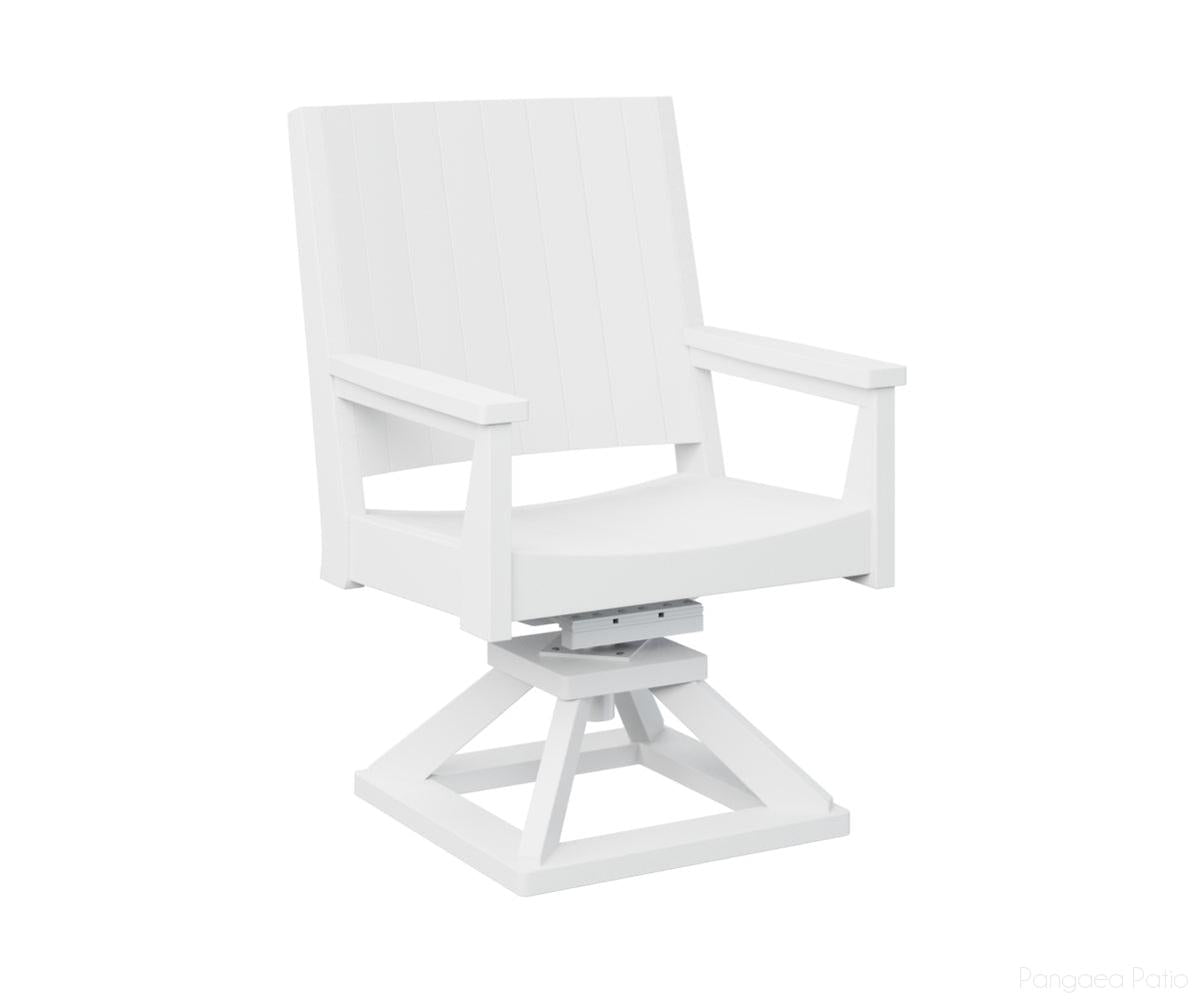 BGMHCSD2638W-Berlin Gardens-Mayhew Swivel Rocker Dining Chair-White BG-Pangaea Patio