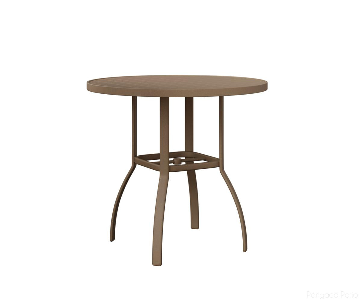 BGMRT0042BOV-Berlin Gardens-Murphy 42" Round Bar Table-Oak Wood Vein Aluminum BG-Pangaea Patio