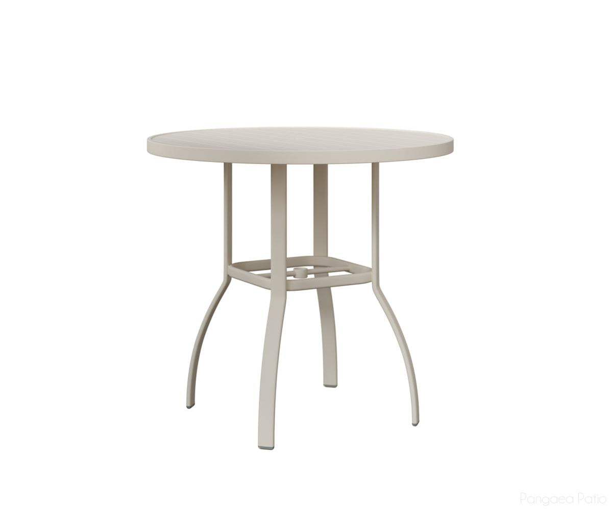 BGMRT0042BMW-Berlin Gardens-Murphy 42" Round Bar Table-White Aluminum BG-Pangaea Patio