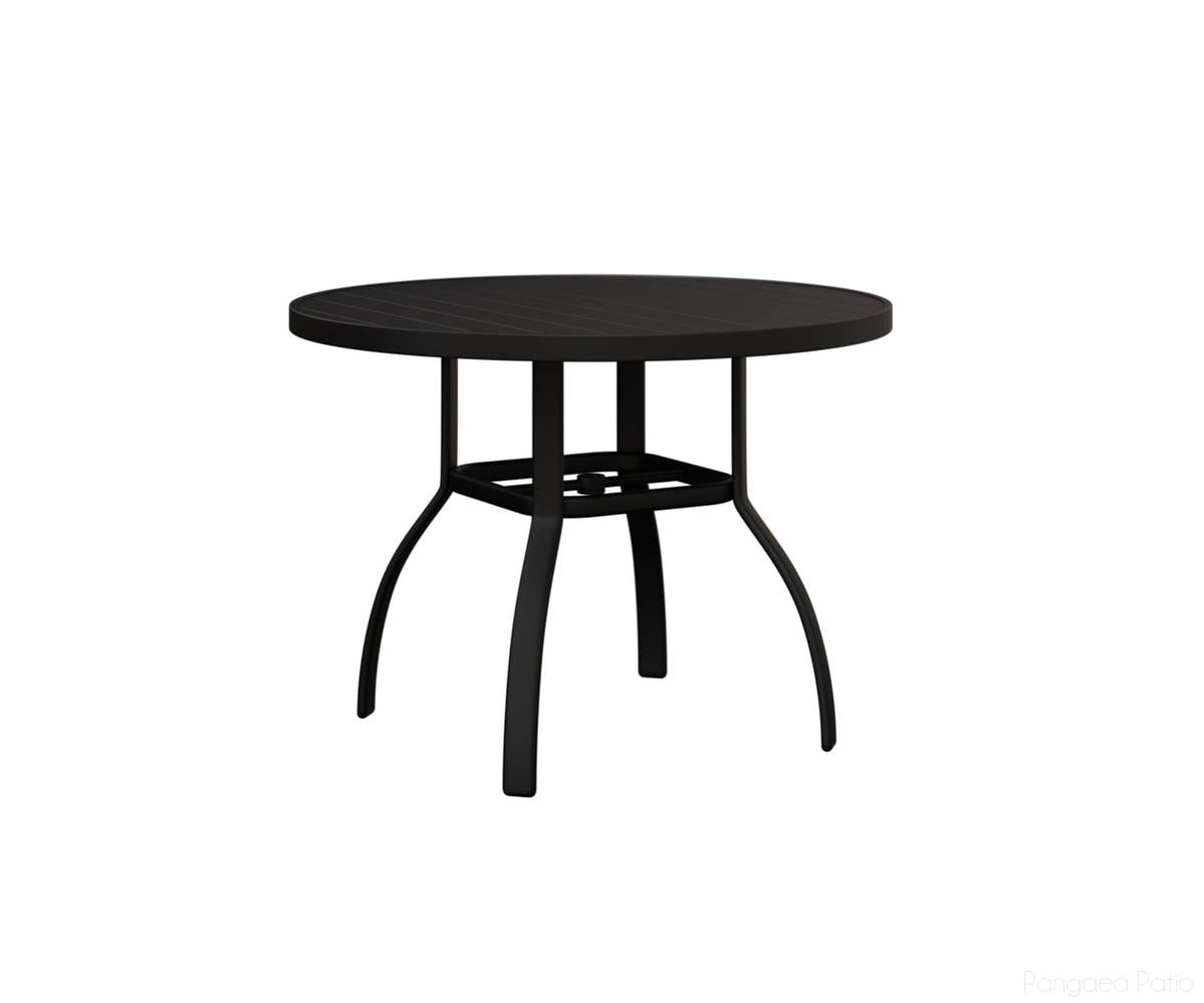BGMRT0042DMB-Berlin Gardens-Murphy 42" Round Dining Table-Black Aluminum BG-Pangaea Patio
