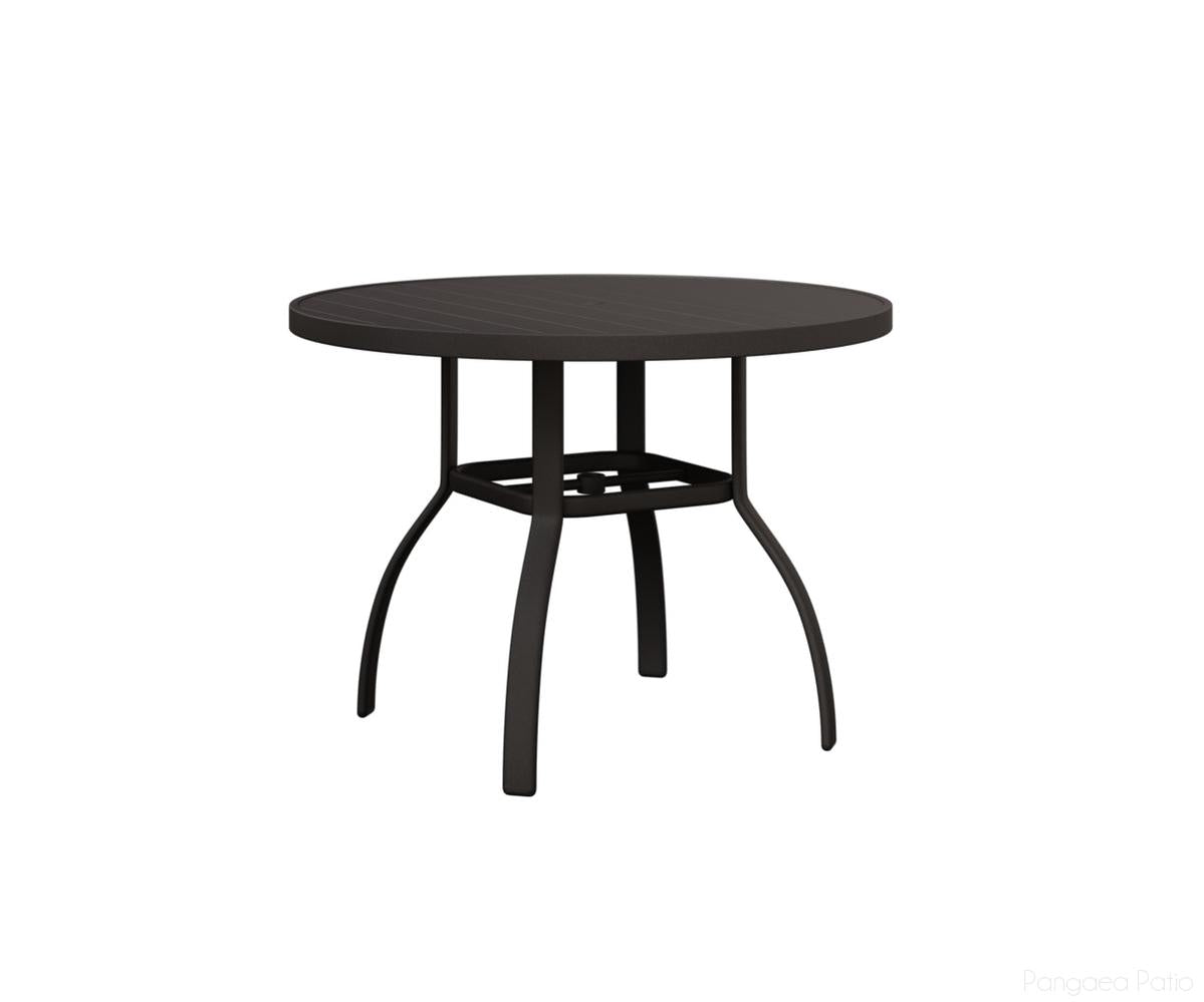 BGMRT0042DGT-Berlin Gardens-Murphy 42" Round Dining Table-Granite Speckle Aluminum BG-Pangaea Patio