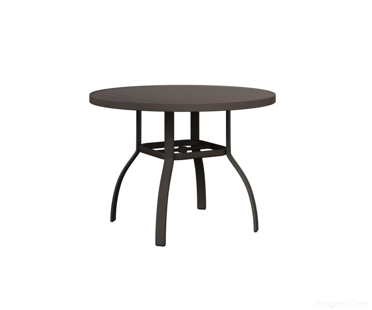 BGMRT0042DGR-Berlin Gardens-Murphy 42" Round Dining Table-Graphite Aluminum BG-Pangaea Patio