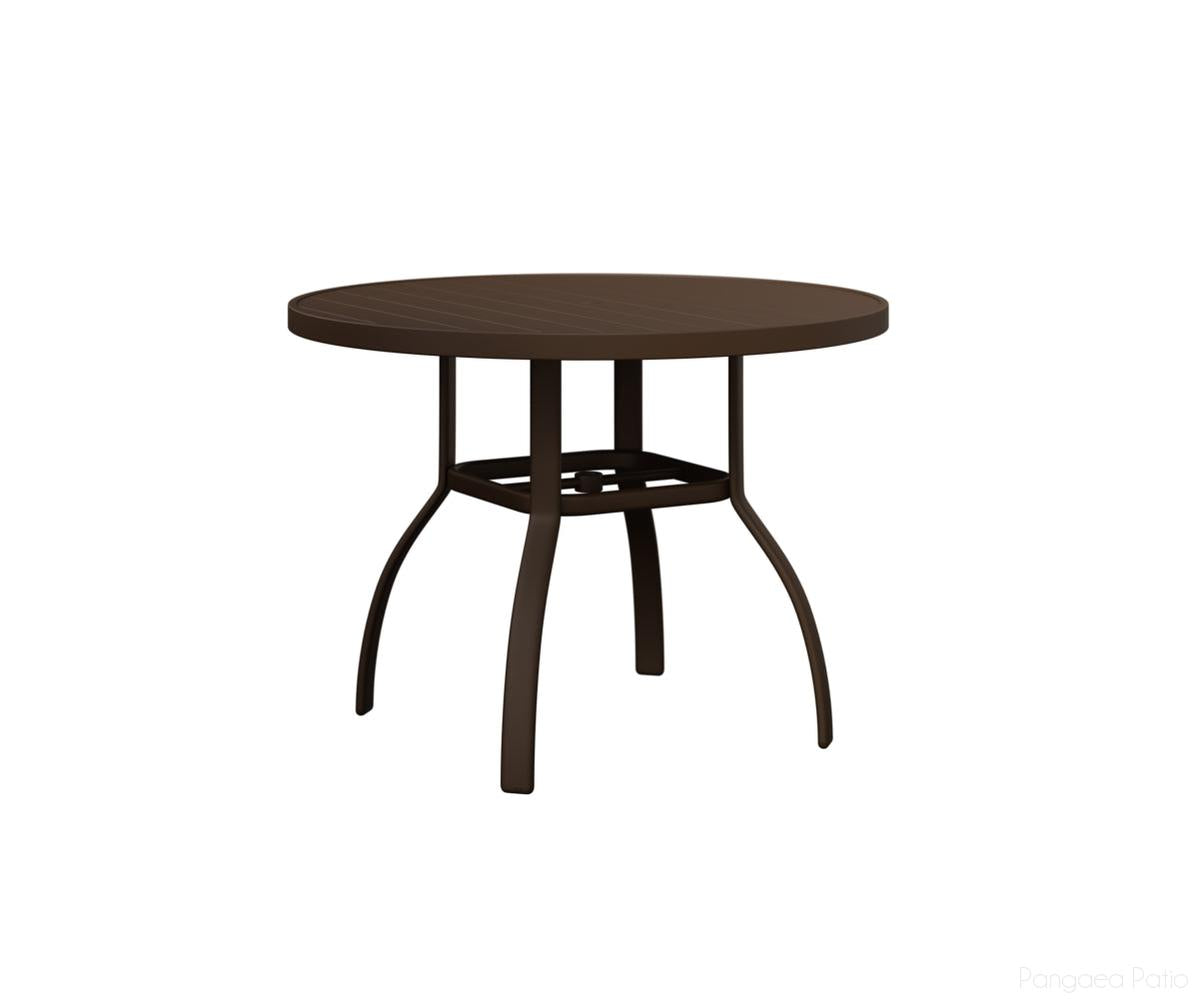 BGMRT0042DMV-Berlin Gardens-Murphy 42" Round Dining Table-Mesquite Wood Vein Aluminum BG-Pangaea Patio