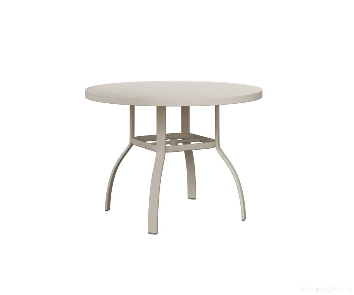 BGMRT0042DMW-Berlin Gardens-Murphy 42" Round Dining Table-White Aluminum BG-Pangaea Patio