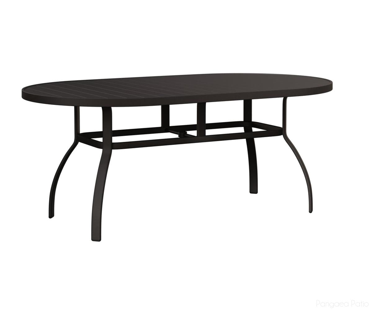 BGMOT4276DGT-Berlin Gardens-Murphy 42" x 76" Oblong Dining Table-Granite Speckle Aluminum BG-Pangaea Patio