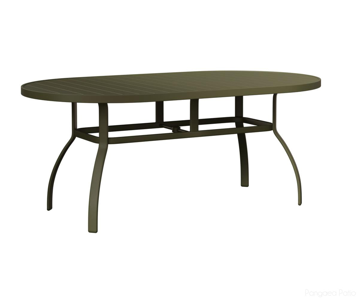 BGMOT4276DGS-Berlin Gardens-Murphy 42" x 76" Oblong Dining Table-Green Sage Aluminum BG-Pangaea Patio
