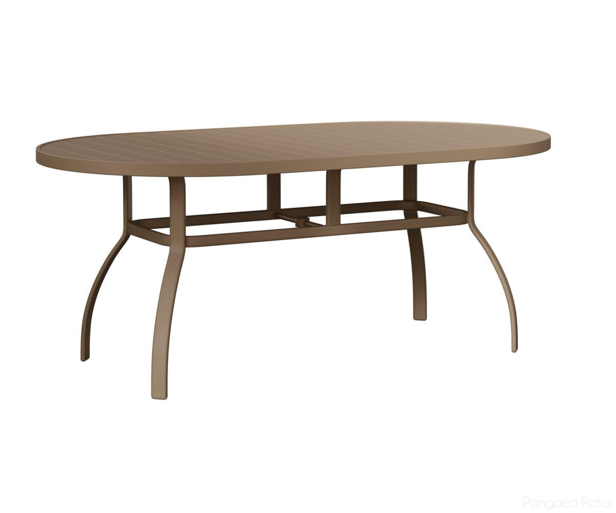 BGMOT4276DSA-Berlin Gardens-Murphy 42" x 76" Oblong Dining Table-Sahara Speckle Aluminum BG-Pangaea Patio