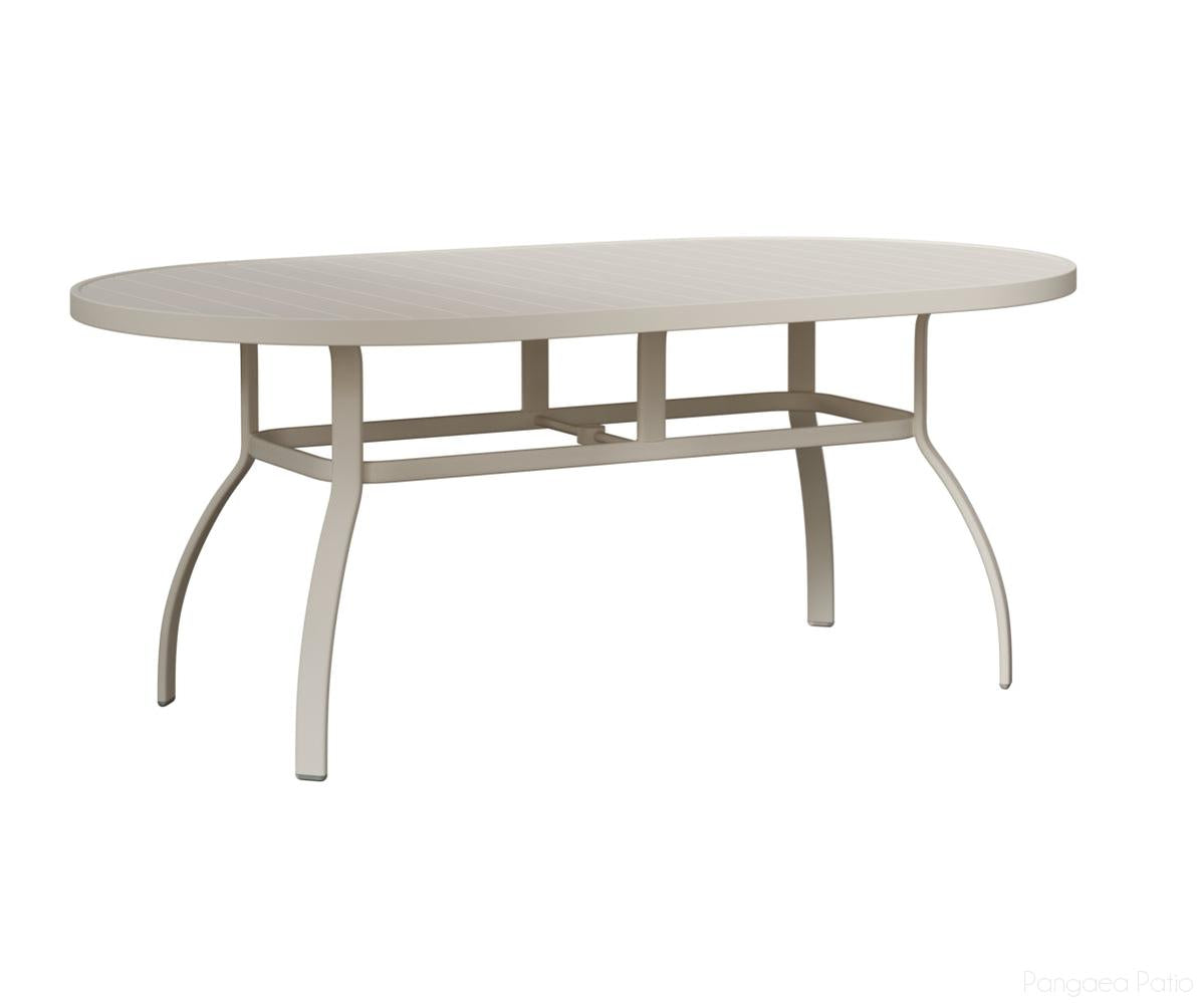 BGMOT4276DMW-Berlin Gardens-Murphy 42" x 76" Oblong Dining Table-White Aluminum BG-Pangaea Patio