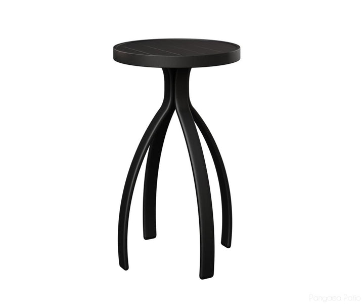 BGMET1830MB-Berlin Gardens-Murphy End Table Bar Height-Black Aluminum BG-Pangaea Patio