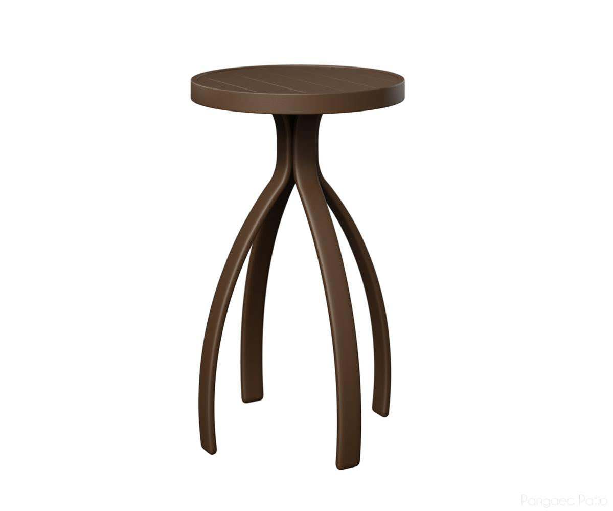 BGMET1830MV-Berlin Gardens-Murphy End Table Bar Height-Mesquite Wood Vein Aluminum BG-Pangaea Patio
