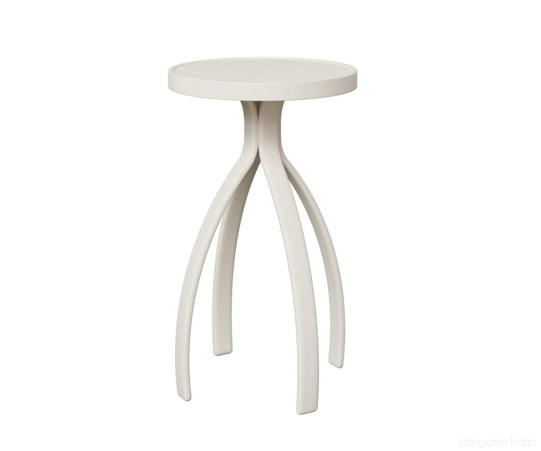 BGMET1830MW-Berlin Gardens-Murphy End Table Bar Height-White Aluminum BG-Pangaea Patio