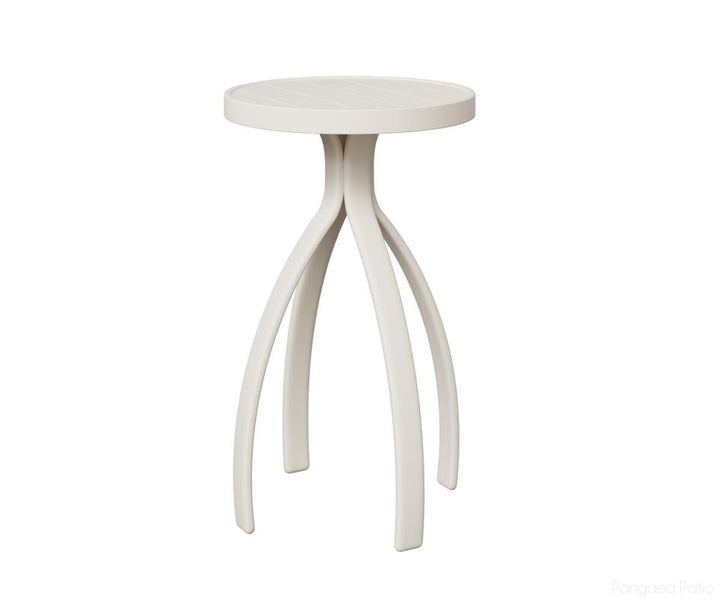 BGMET1830MW-Berlin Gardens-Murphy End Table Bar Height-White Aluminum BG-Pangaea Patio