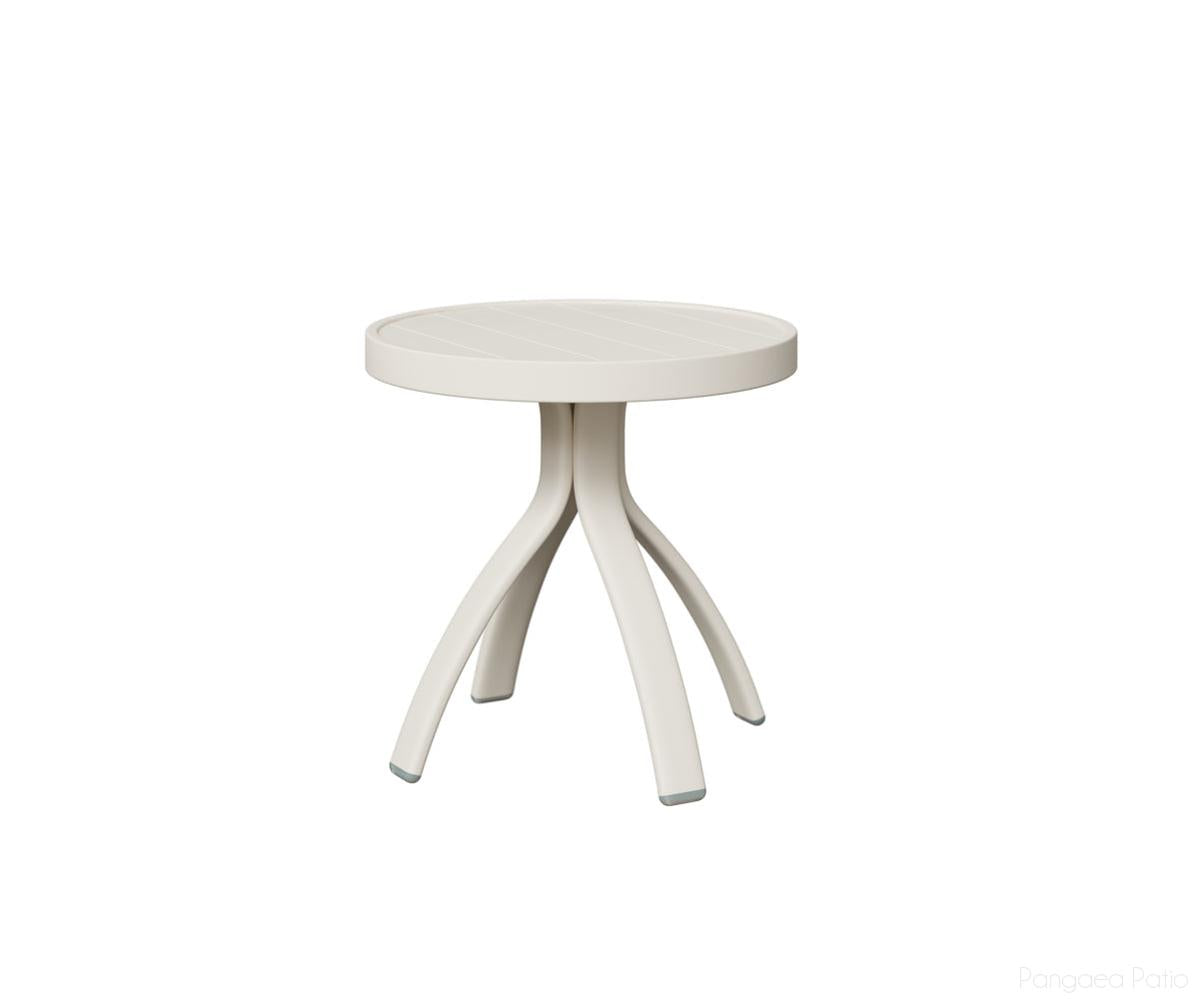 BGMET1819MW-Berlin Gardens-Murphy End Table-White Aluminum BG-Pangaea Patio