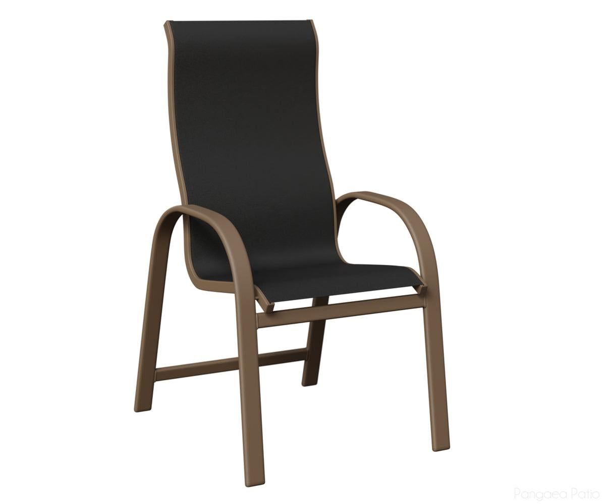 BGMDHSCL-Berlin Gardens-Murphy High Back Sling Dining Chair-Clay Aluminum BG-Pangaea Patio
