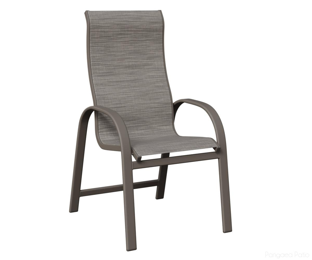 BGMDHSGR-Berlin Gardens-Murphy High Back Sling Dining Chair-Graphite Aluminum BG-Pangaea Patio
