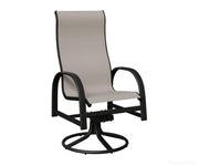 BGMSRDHSMB-Berlin Gardens-Murphy High Back Sling Swivel Rocker Dining Chair-Black Aluminum BG-Pangaea Patio