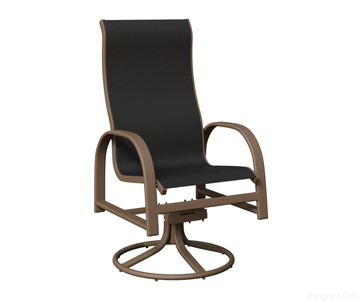BGMSRDHSCL-Berlin Gardens-Murphy High Back Sling Swivel Rocker Dining Chair-Clay Aluminum BG-Pangaea Patio