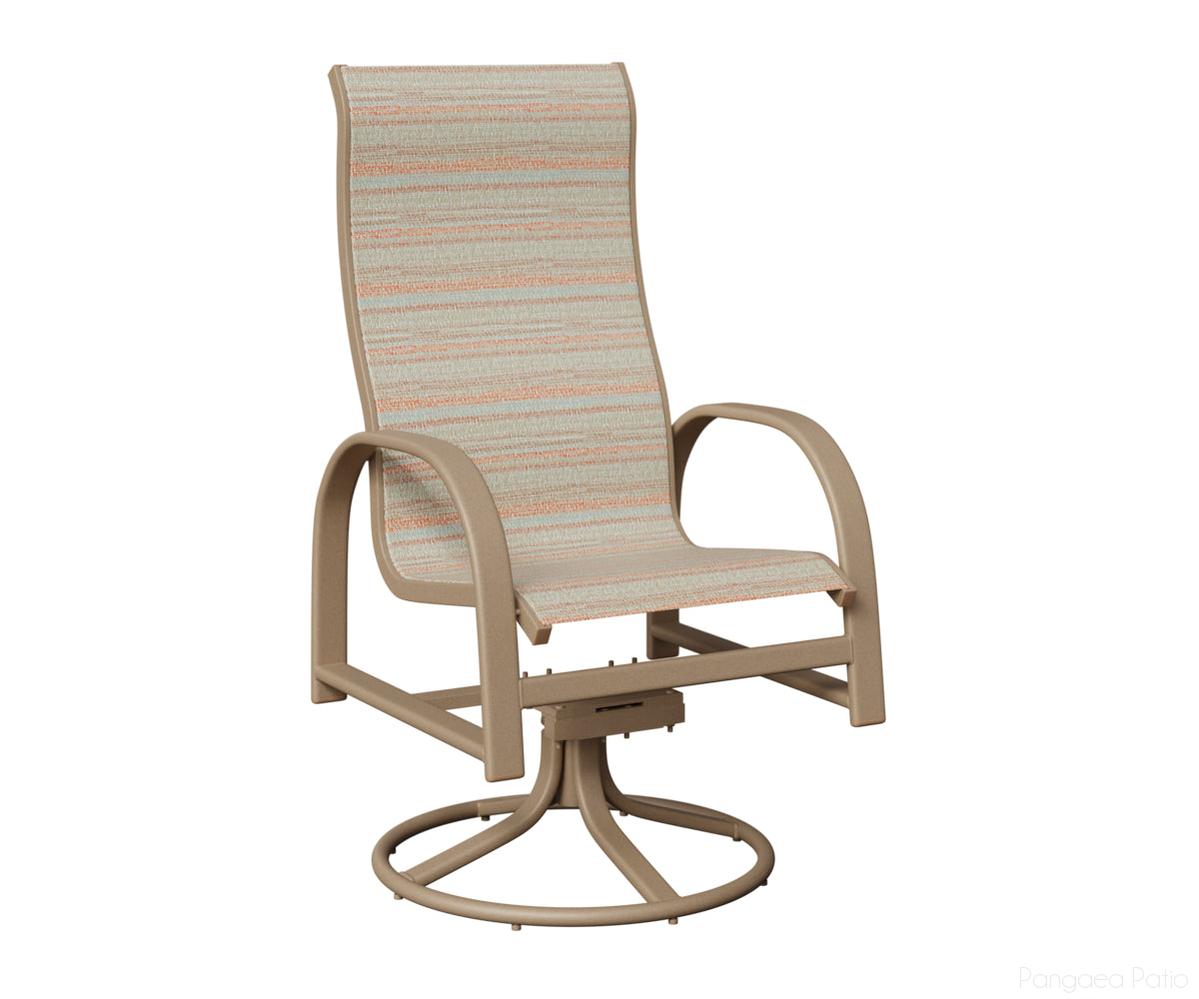 BGMSRDHSOV-Berlin Gardens-Murphy High Back Sling Swivel Rocker Dining Chair-Oak Wood Vein Aluminum BG-Pangaea Patio