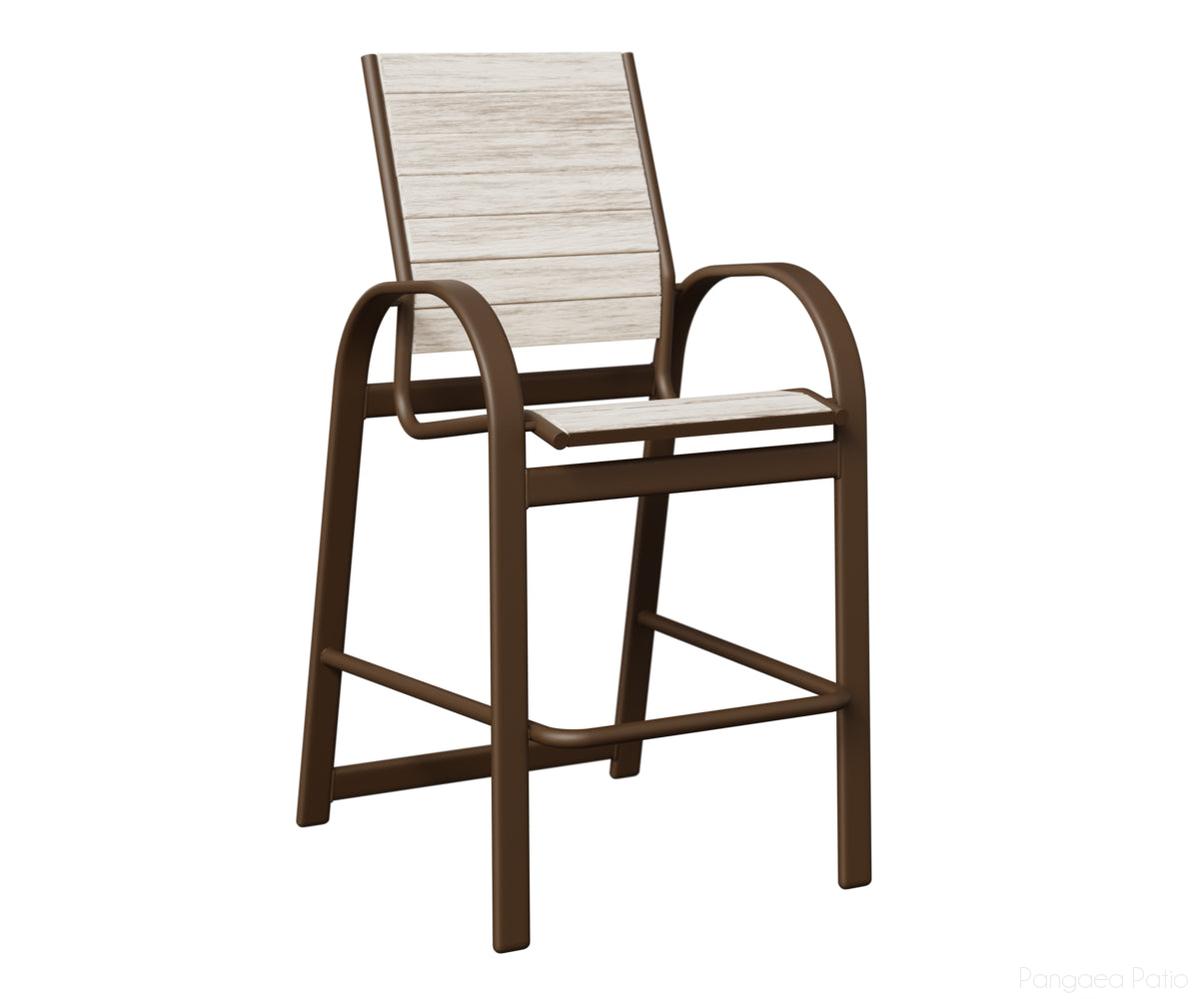 BGMBPMV-Berlin Gardens-Murphy Poly Bar Chair-Mesquite Wood Vein Aluminum BG-Pangaea Patio