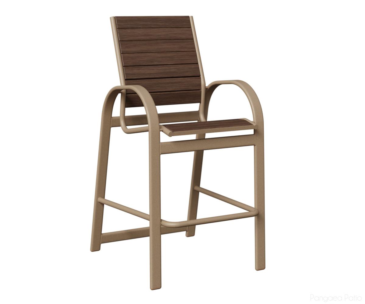 BGMBPOV-Berlin Gardens-Murphy Poly Bar Chair-Oak Wood Vein Aluminum BG-Pangaea Patio