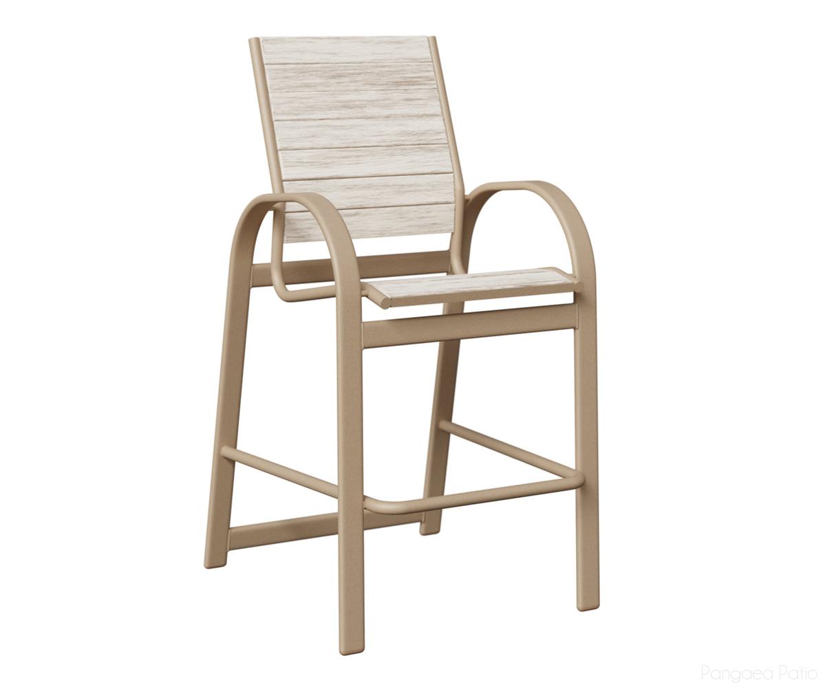 BGMBPSA-Berlin Gardens-Murphy Poly Bar Chair-Sahara Speckle Aluminum BG-Pangaea Patio