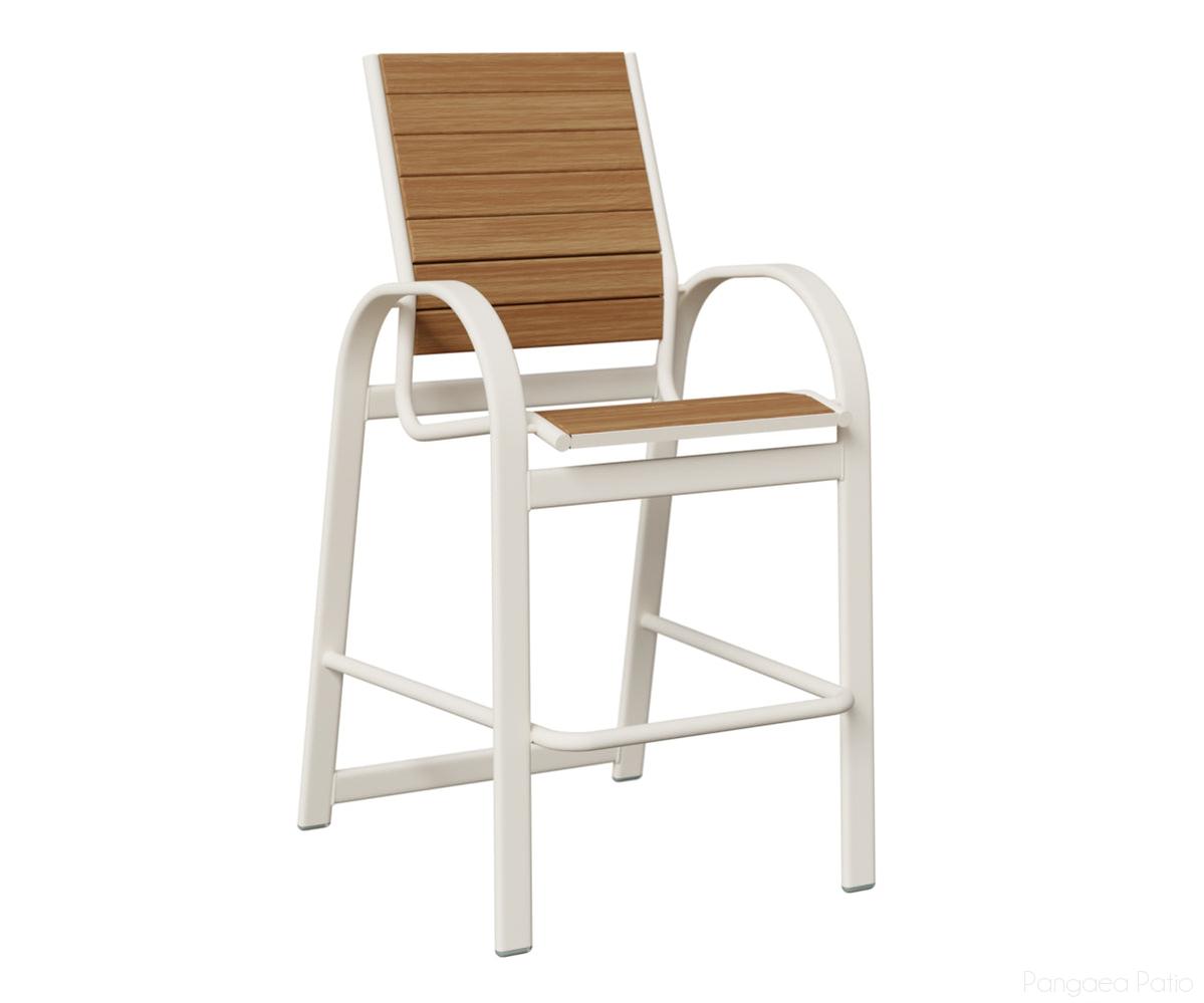 BGMBPMW-Berlin Gardens-Murphy Poly Bar Chair-White Aluminum BG-Pangaea Patio