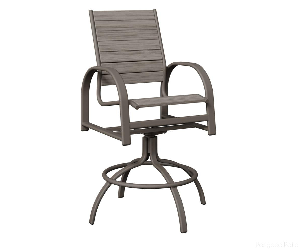 BGMSBPGR-Berlin Gardens-Murphy Poly Swivel Bar Chair-Graphite Aluminum BG-Pangaea Patio