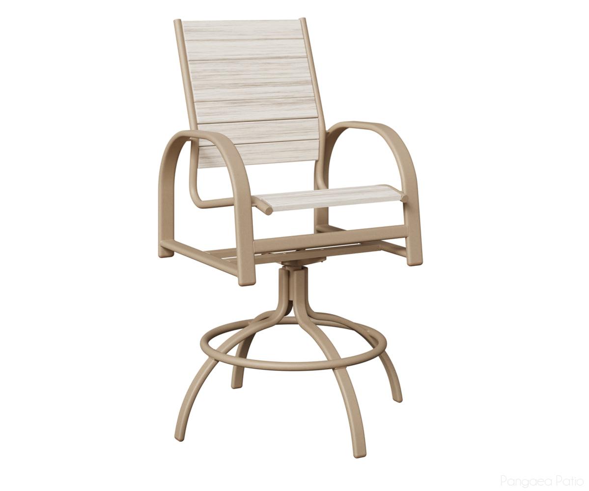 BGMSBPSA-Berlin Gardens-Murphy Poly Swivel Bar Chair-Sahara Speckle Aluminum BG-Pangaea Patio