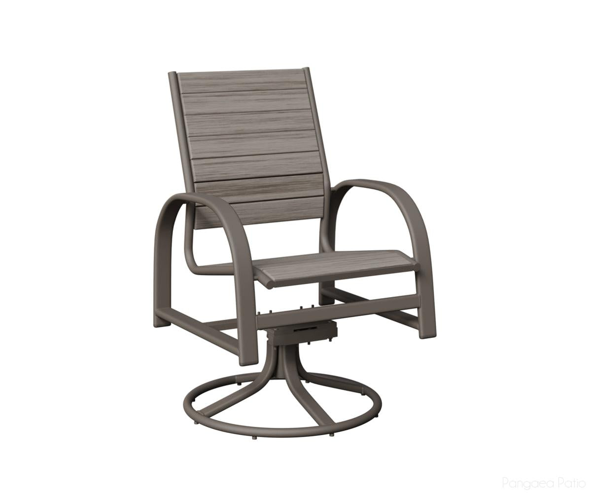 BGMSRDPGR-Berlin Gardens-Murphy Poly Swivel Rocker Dining Chair-Graphite Aluminum BG-Pangaea Patio