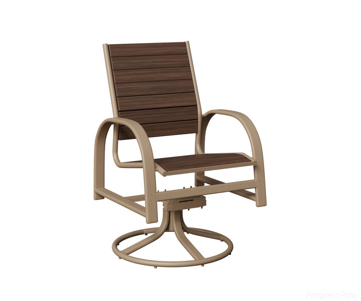 BGMSRDPOV-Berlin Gardens-Murphy Poly Swivel Rocker Dining Chair-Oak Wood Vein Aluminum BG-Pangaea Patio