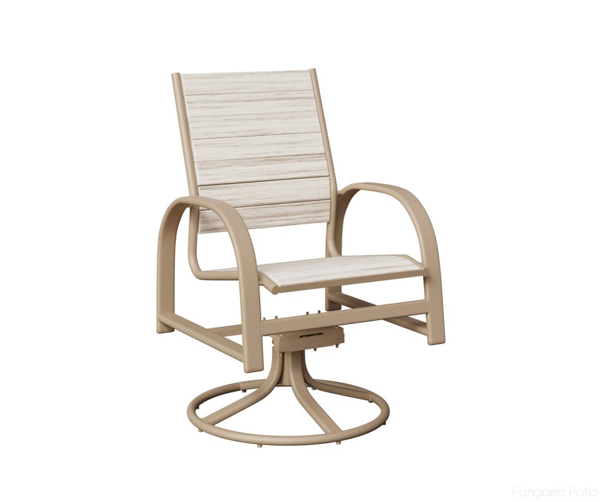 BGMSRDPSA-Berlin Gardens-Murphy Poly Swivel Rocker Dining Chair-Sahara Speckle Aluminum BG-Pangaea Patio