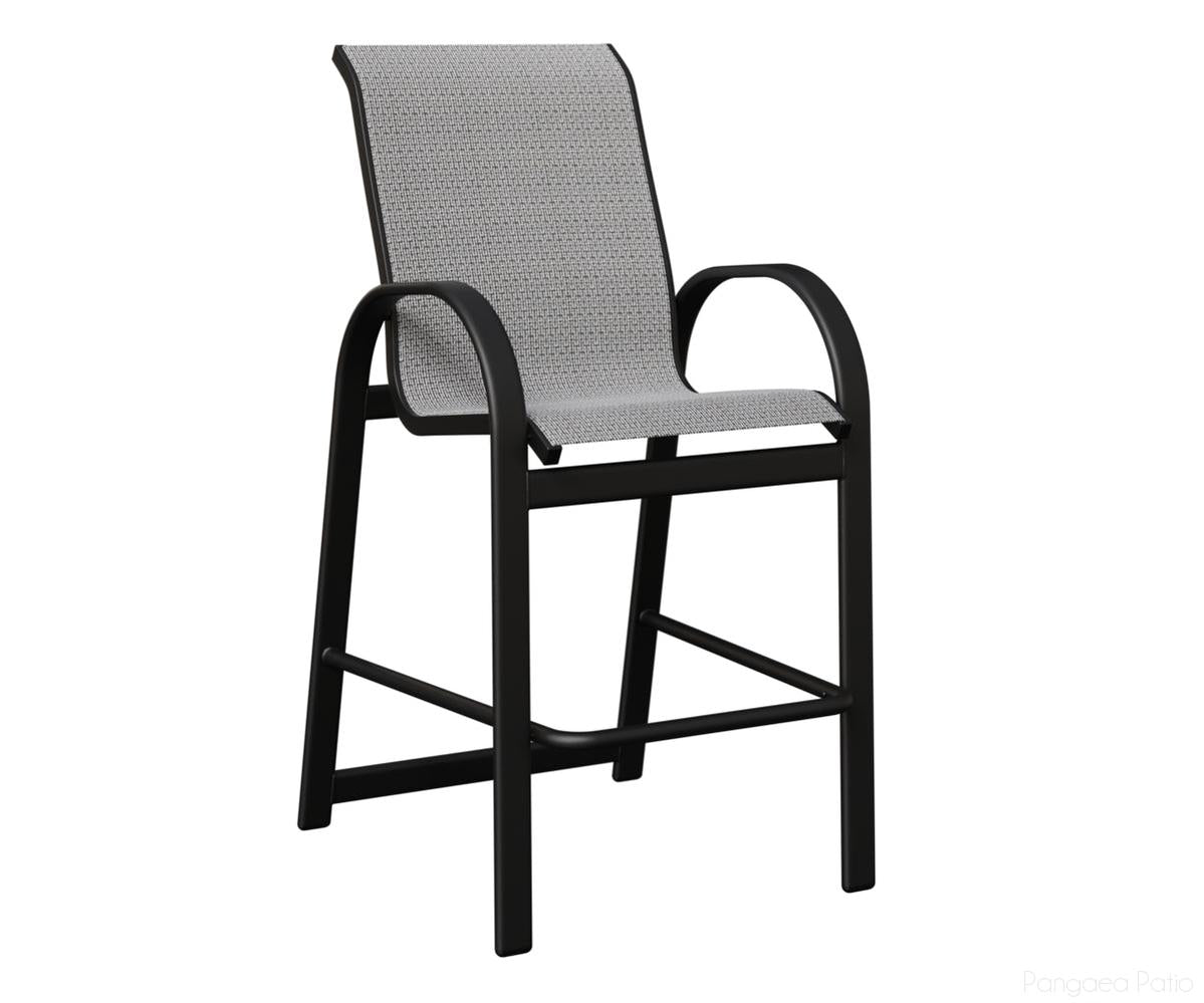 BGMBSMB-Berlin Gardens-Murphy Sling Bar Chair-Black Aluminum BG-Pangaea Patio