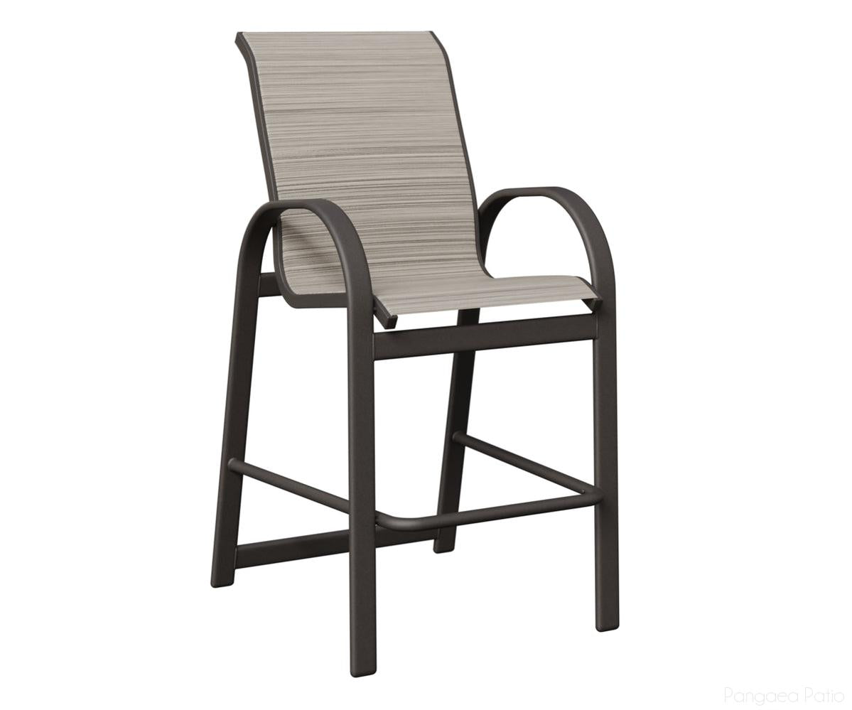 BGMBSGT-Berlin Gardens-Murphy Sling Bar Chair-Granite Speckle Aluminum BG-Pangaea Patio
